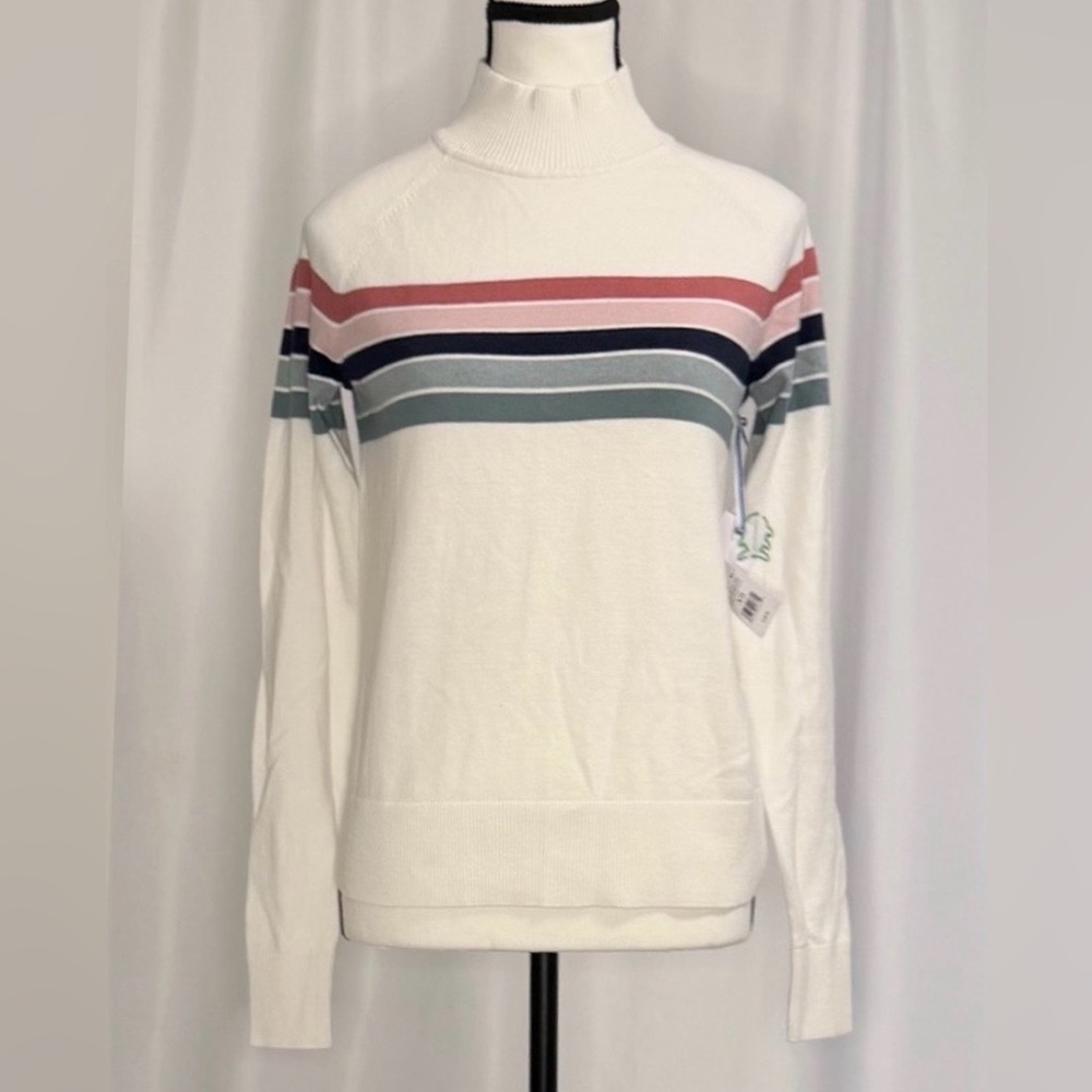Southern Tide XS Brynlee Blue White Stripe Sweater Nautical Preppy Pullover NWOT
